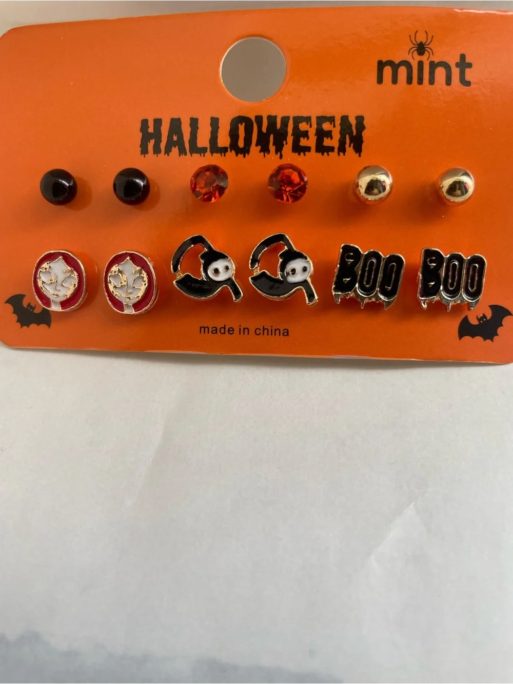 Mint Halloween Earring Set - Orange, Black, Gold, BOO, Reaper and Sally